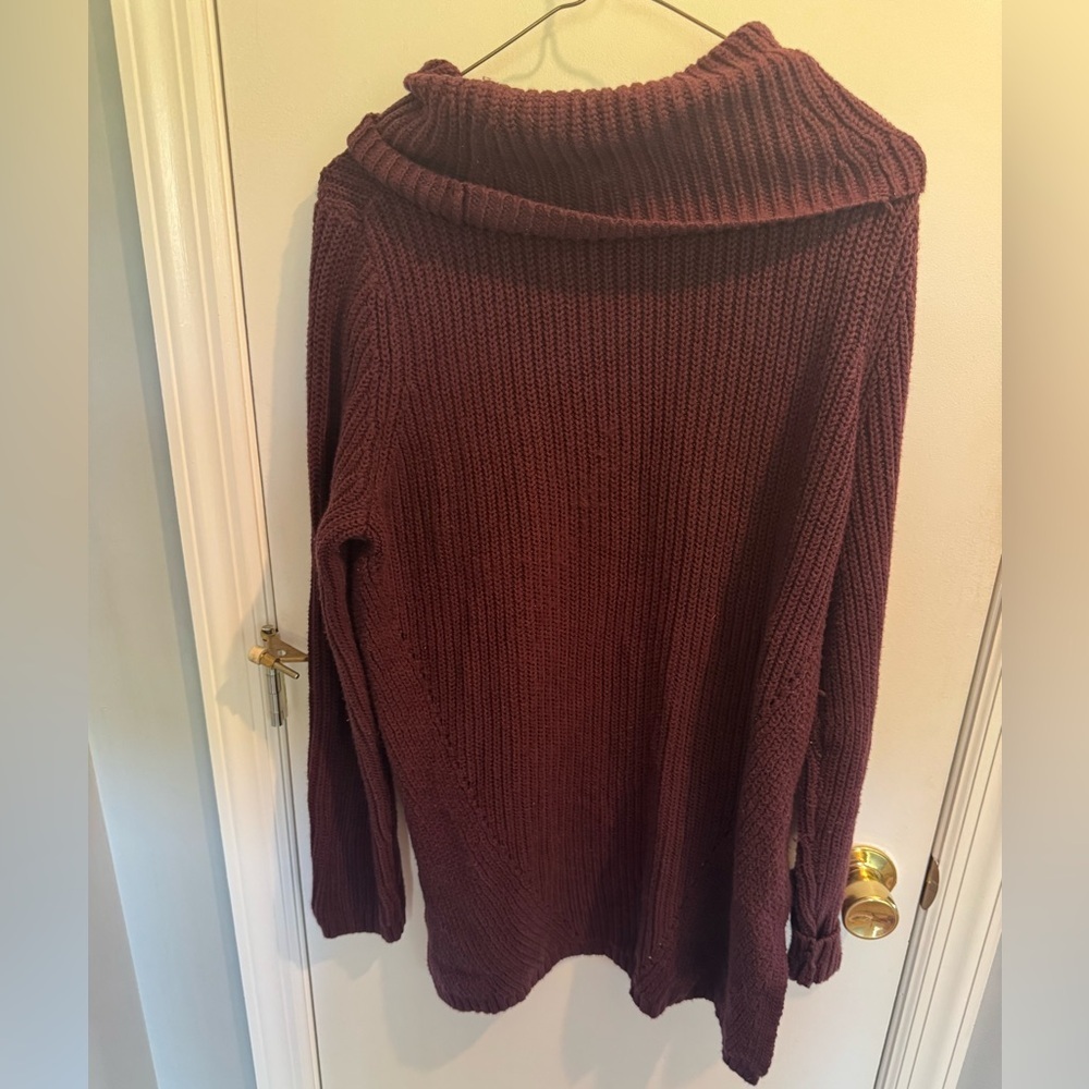Anthropologie Moth Burgundy Cowl Neck Sweater, large